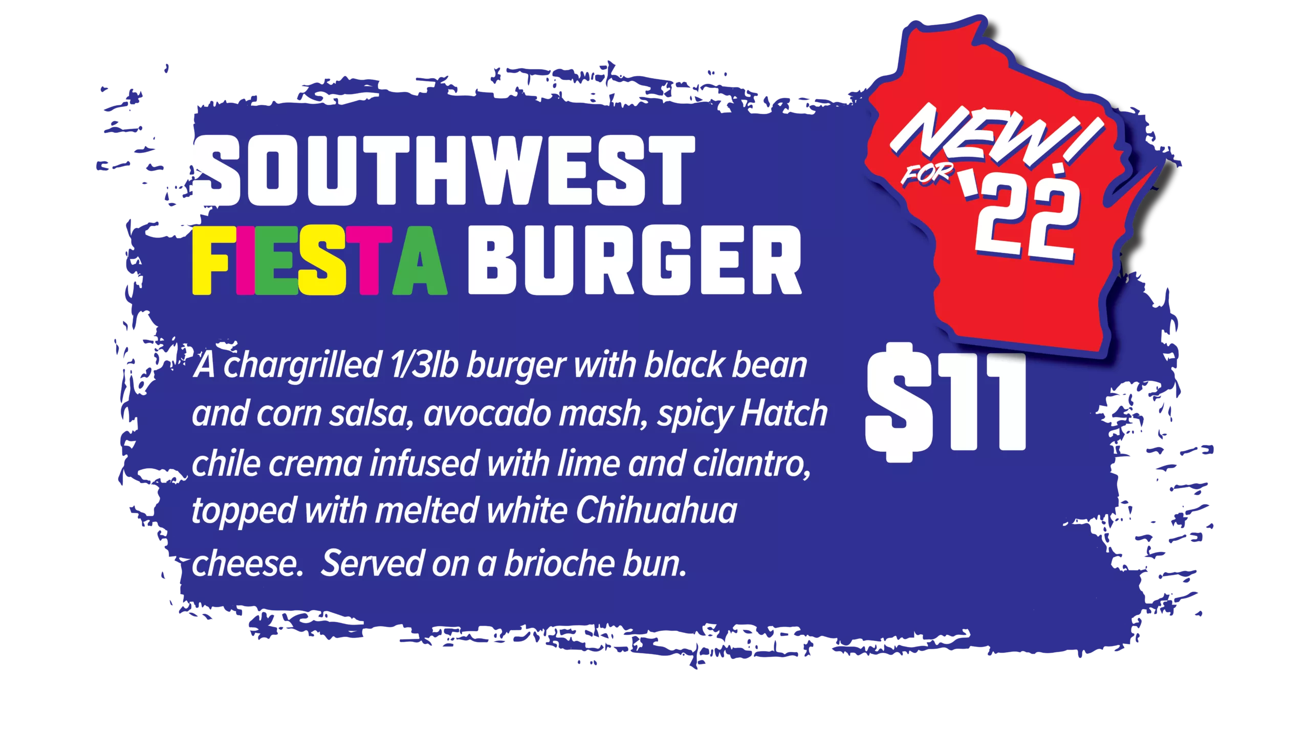 bud pavilion southwest fiesta burger graphic